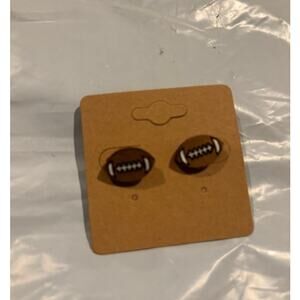 Handcrafted Football Earring   Stainless Steel backing